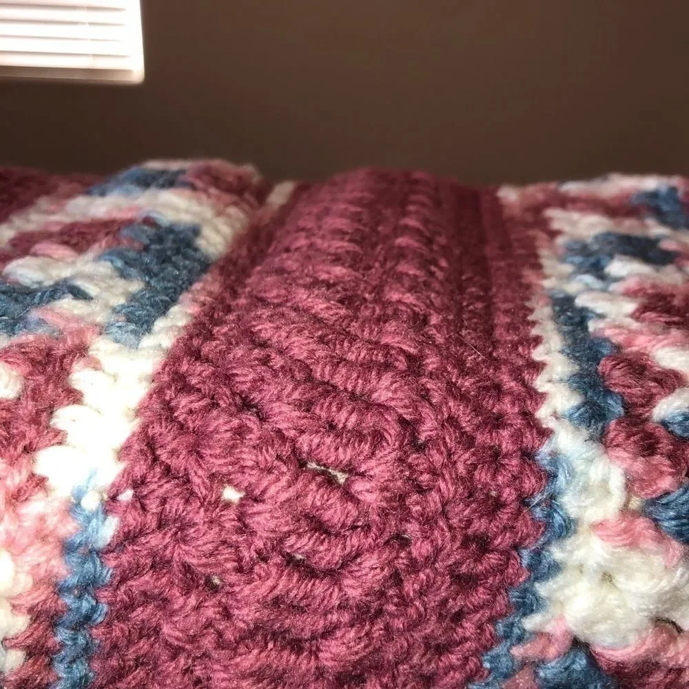 Hand crocheted granny core blanket throw Afghan